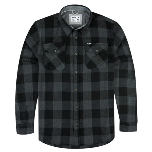 Jetty Arbor Heavy Flannel Shirt - Black - L - TackleDirect