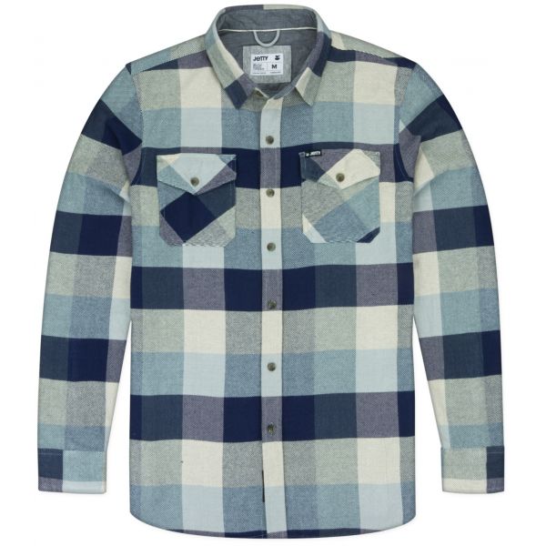 Jetty Arbor Heavy Flannel Shirt - Light Blue - Large