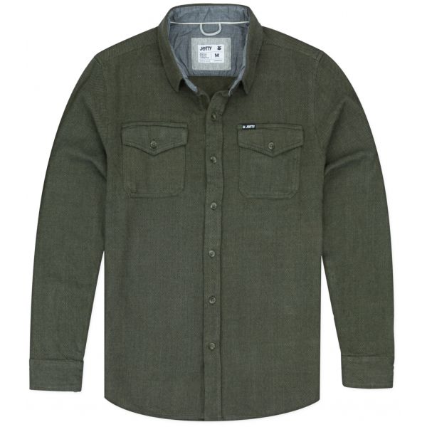 Jetty Arbor Heavy Twill Shirt - Olive - Large