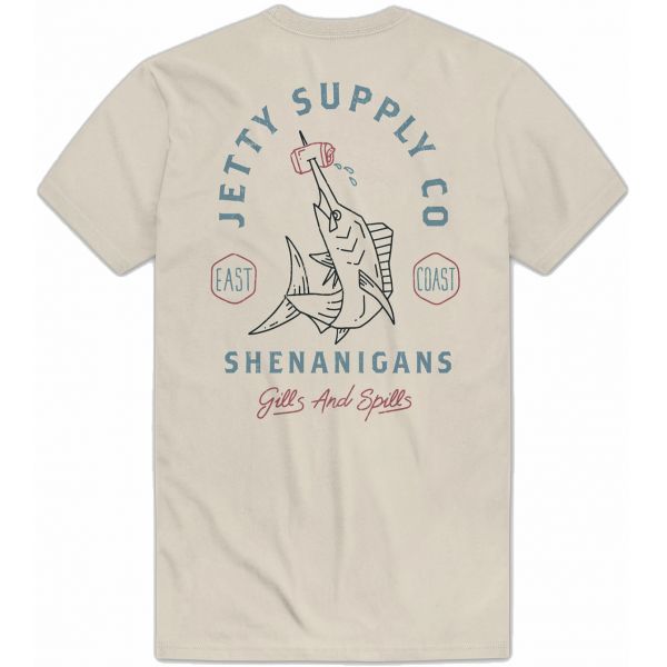 Jetty Beer Spear Short Sleeve T-Shirt - Cream - 2X-Large