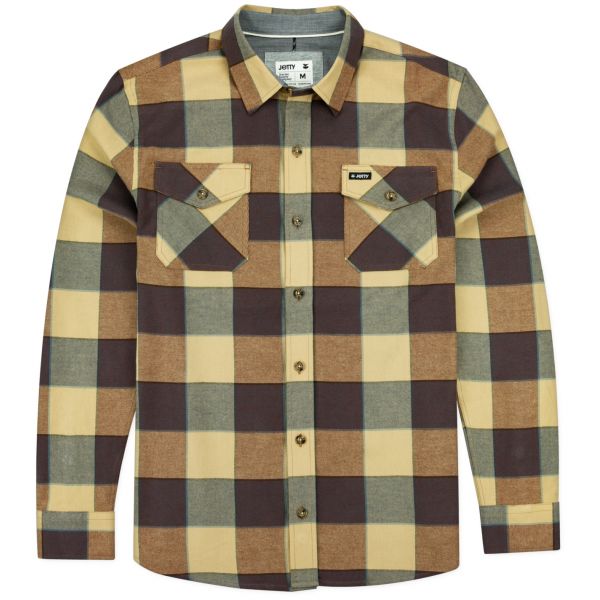 Jetty Breaker Classic Flannel Shirt - Brown - 2X-Large