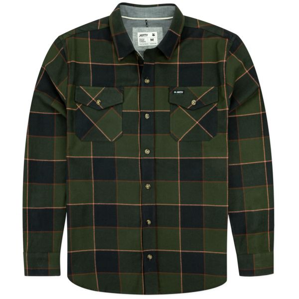 Jetty Breaker Classic Flannel Shirt - Military - Large