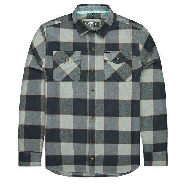 Jetty Breaker Flannel Shirt - Grey - Large