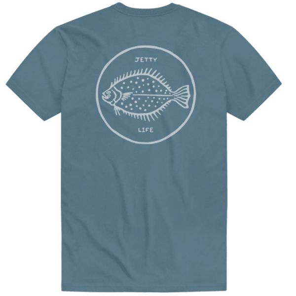 Jetty Flounder Short Sleeve T-Shirt - Fog - 2X-Large