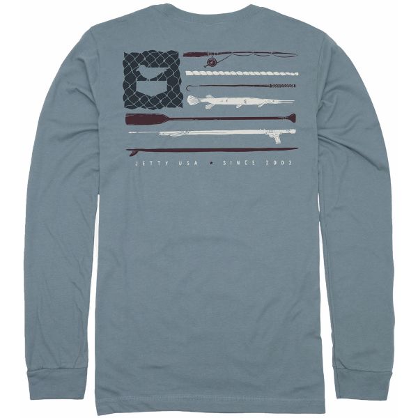 Jetty Old Glory Long Sleeve T-Shirt - Fog - 2X-Large