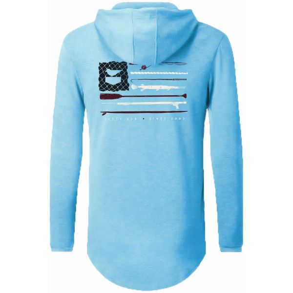 Jetty Old Glory UV Solar Hoodie - Light Blue - 2X-Large