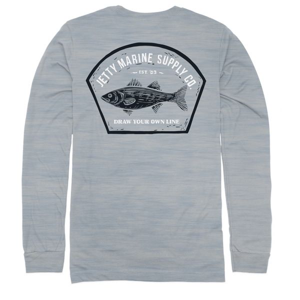 Jetty Striper UV Solar Long Sleeve Shirt - Fog