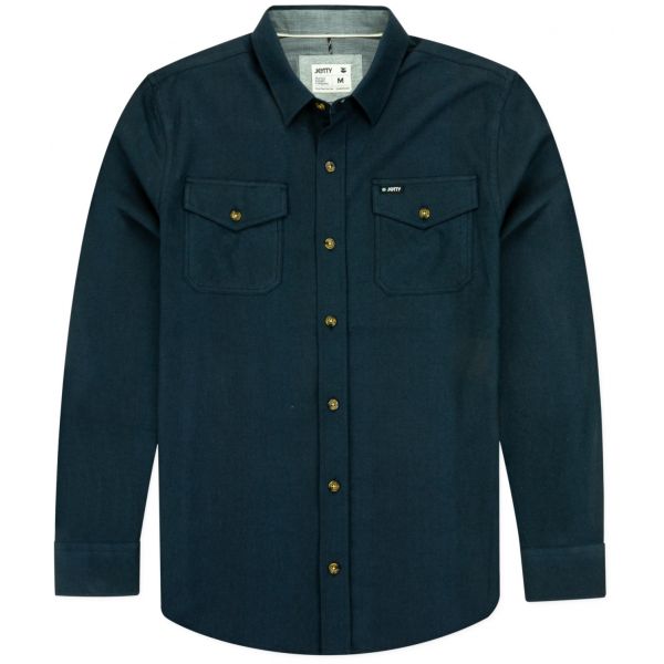 Jetty Stroke Twill Shirt - Indigo - Large