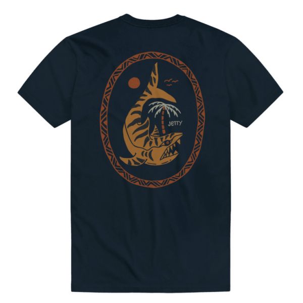 Jetty Tigershark Short Sleeve T-Shirt - Navy - 2X-Large