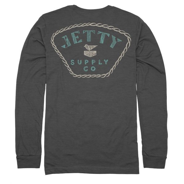 Jetty Wooden Long Sleeve T-Shirt - Charcoal - 2X-Large