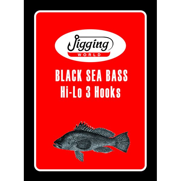 Jigging World Black Sea Bass 3-Hook Hi-Lo Rig - 3/0