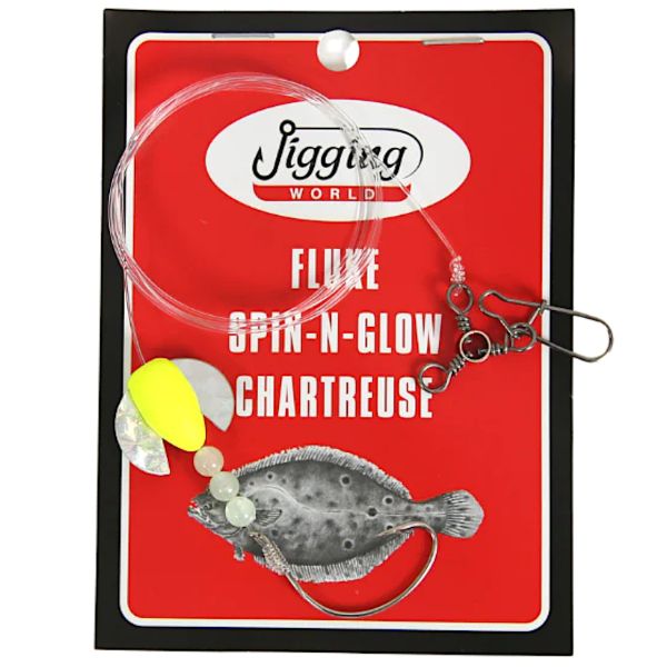 Jigging World Fluke Rigs - Spin & Glow - Chartreuse