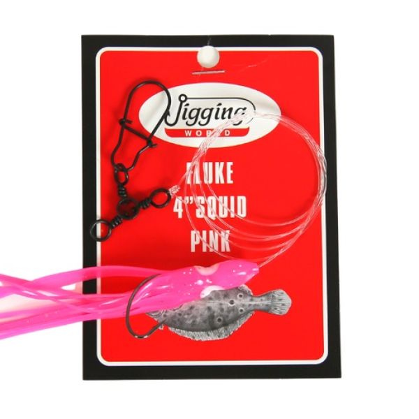 Jigging World Fluke Rig - Squid Teaser - Pink