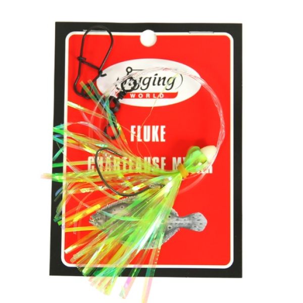 Jigging World Fluke Rig - Mylar - Chartreuse