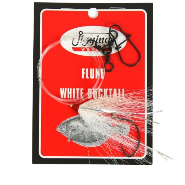 Jigging World Fluke Rig - Bucktail - White