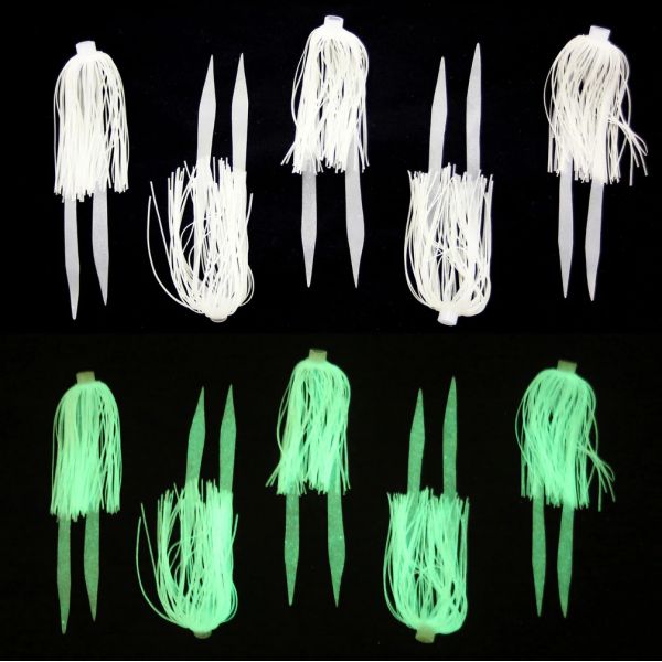 Jigging World Micro Silicone Skirt Teaser - Glow - 5 Pack