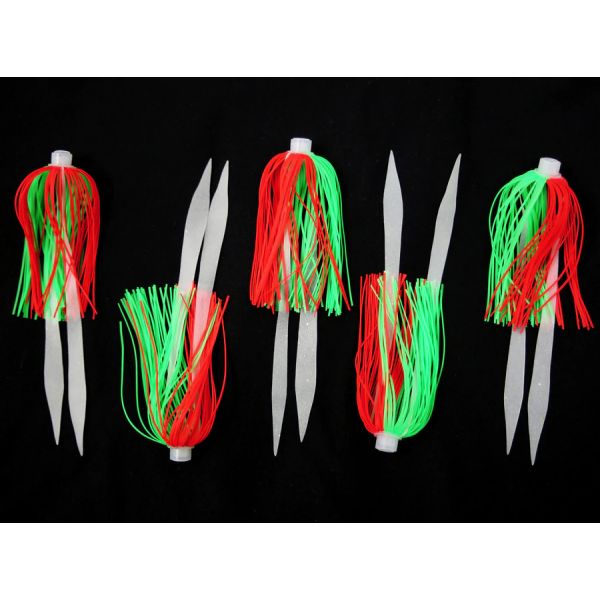 Jigging World Micro Silicone Skirt Teaser - Nuclear Chicken - 5 Pack