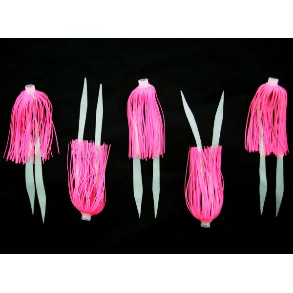 Jigging World Micro Silicone Skirt Teaser - Pink - 5 Pack