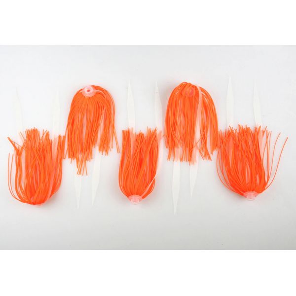 Jigging World Micro Silicone Skirt Teaser - Salmon Red - 5 Pack