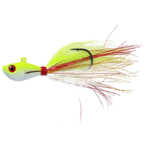 Jigging World Premium Bucktail V2 Jig - 1/2oz - Crazy Chartreuse