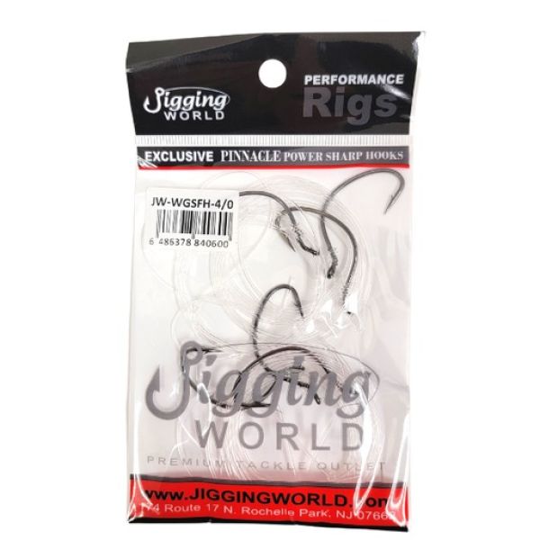 Jigging World Snelled Fluke Hooks - 4/0