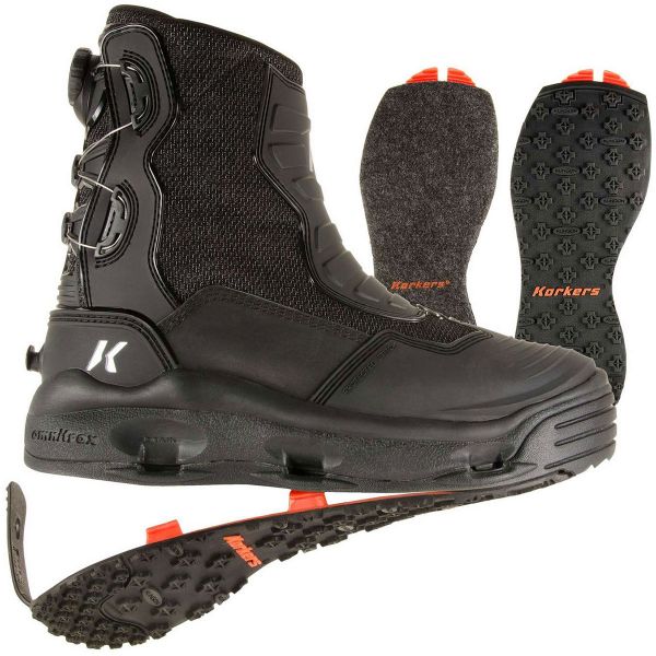 Korkers FB4910-07 Hatchback Fishing Boot w/ Kling-On and Felt Soles