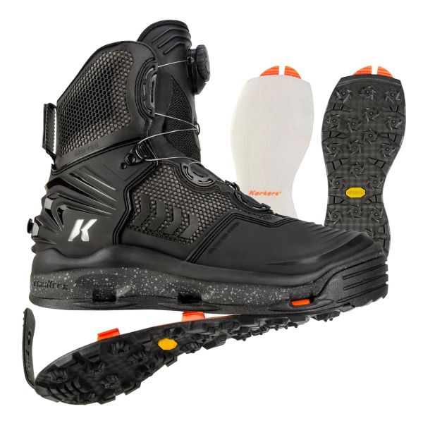 Korkers River Ops BOA Wading Boot - w/ Felt & Vibram Soles - 8