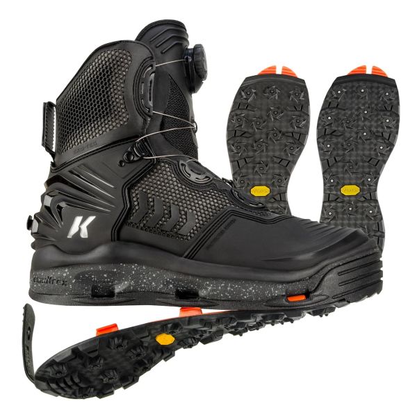 Korkers River Ops BOA W. Boot - w/ Vibram & Studded Vibram Soles - 8