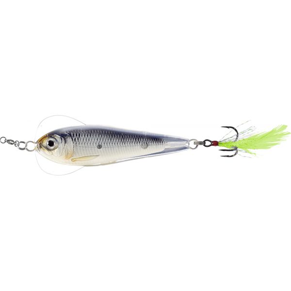 LIVETARGET Flutter Sardine Jigging Spoon - 2in - Glow/Black