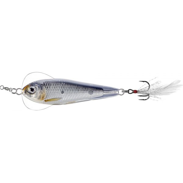 LIVETARGET Flutter Shad Jigging Spoon - 1-3/4in - Silver/Black