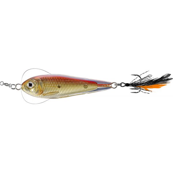 LIVETARGET Flutter Shad Jigging Spoon - 1-3/4in - Gold/Red