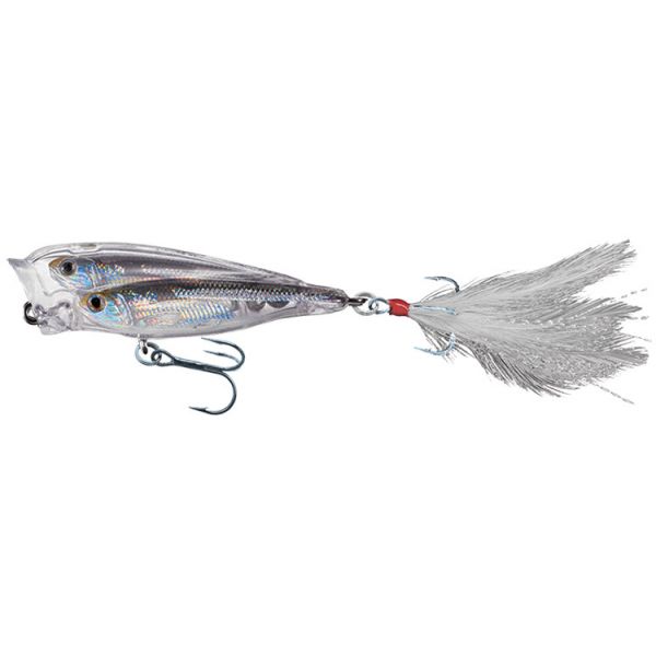 LIVETARGET GBP65T Glass Minnow Baitball Popper Silver/Smoke