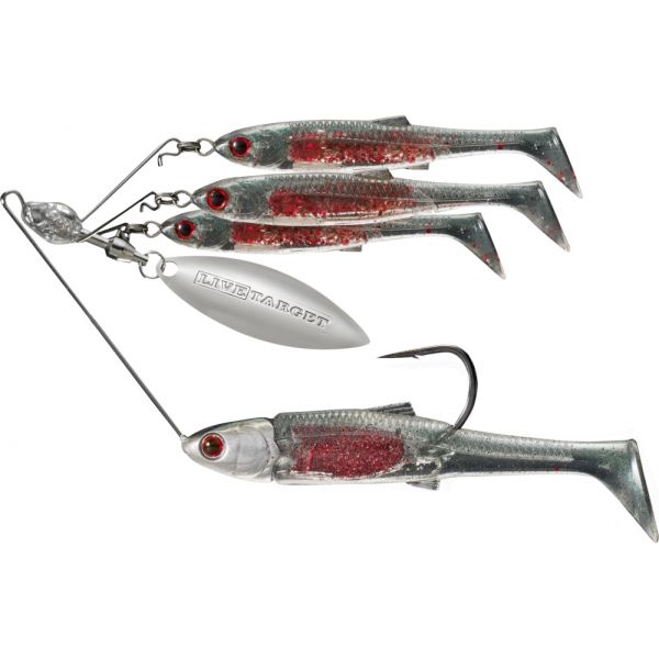 LIVETARGET BaitBall Spinner Rig - Medium 3/8oz - Blood Red Minnow