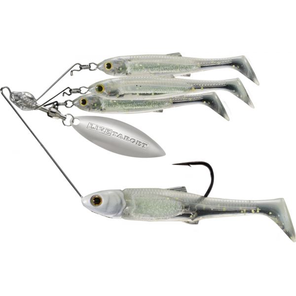 LIVETARGET BaitBall Spinner Rig - Medium 3/8oz - Smoke Mylar Minnow