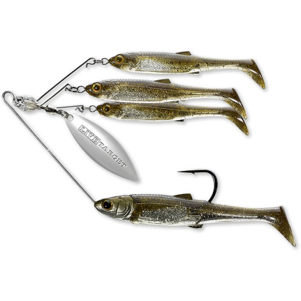 LIVETARGET BaitBall Spinner Rig - Medium 3/8oz - Green Pumpkin/Silver