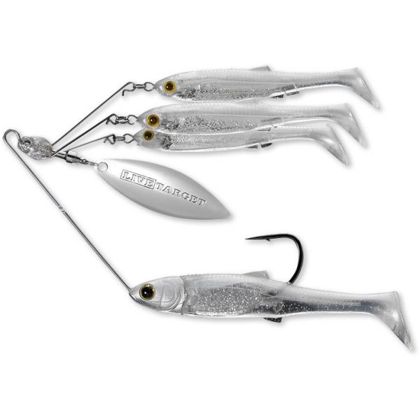 LIVETARGET BaitBall Spinner Rig - Medium 3/8oz - Pearl White/Silver