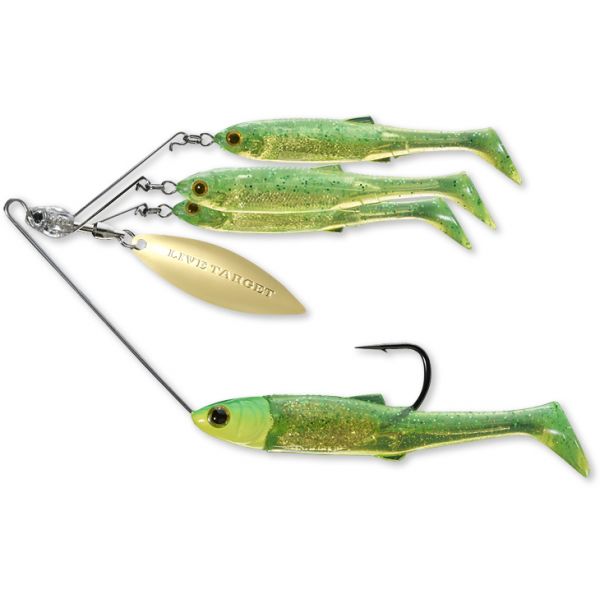 LIVETARGET BaitBall Spinner Rig - Medium 3/8oz - Lime Chartreuse/Gold