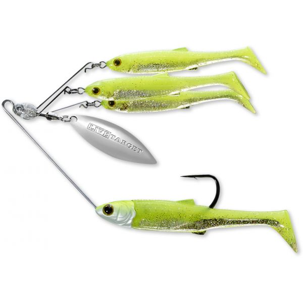 LIVETARGET BaitBall Spinner Rig - Medium 3/8oz - Chartreuse/Silver