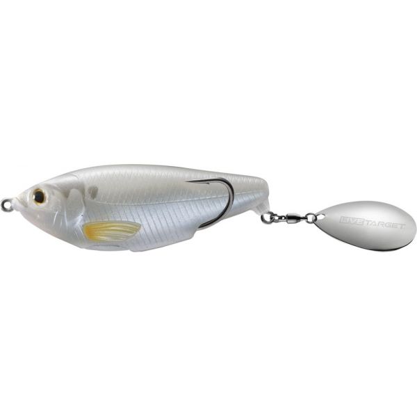 LIVETARGET Hollow Body Commotion Shad - 2-1/2in - Pearl Ghost