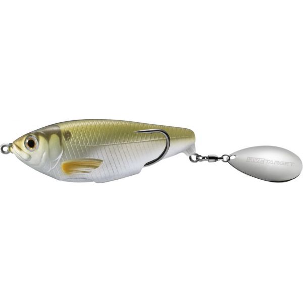 LIVETARGET Hollow Body Commotion Shad - 2-1/2in - Metallic Moss