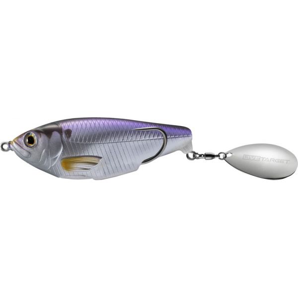 LIVETARGET Hollow Body Commotion Shad - 2-1/2in - Metallic Violet Shad