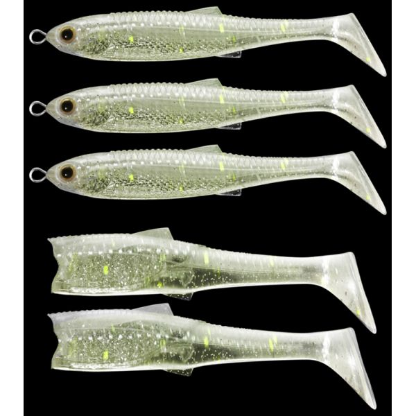 BaitBall Spinner Rig Interchange Pack - Large - Smoke Mylar Minnow