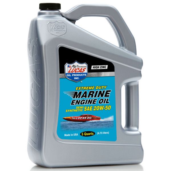 Lucas Oil Ext. Duty Marine Engine Oil Semi-Synthetic SAE 20W50 - 5 qt.