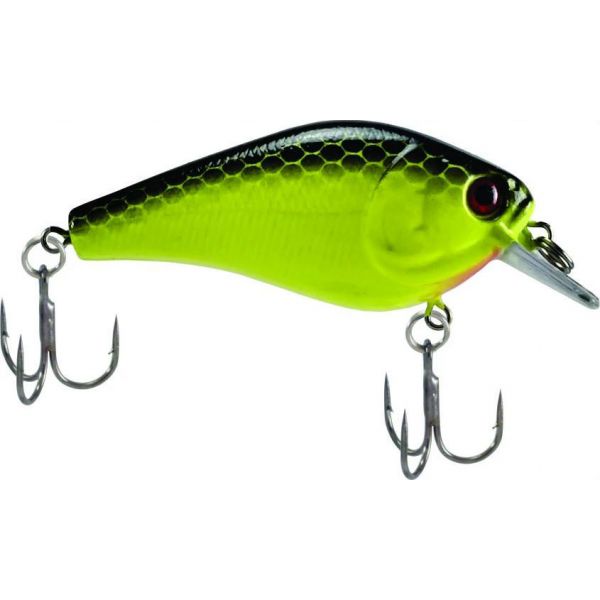 Luck-E-Strike RC2 Series 3 Squarebill Crankbait - Black Chartruese