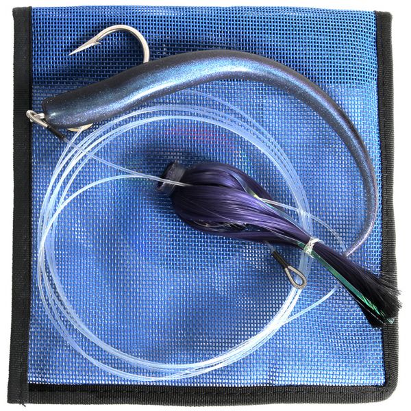 MagicTail Hoo Magic Plastic Rigged Trolling Head 3.5oz - Black Purple