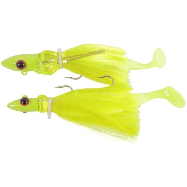 MagicTail Bullet Head Tandem Mojo Rig - 10oz x 6oz - Chartreuse