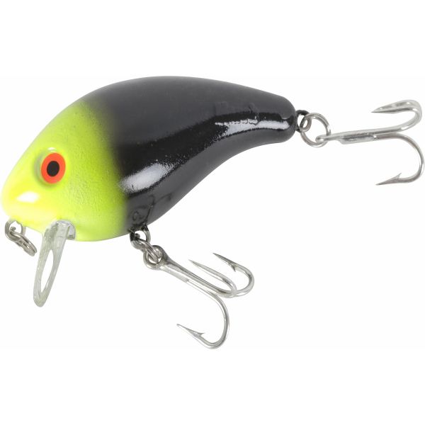 Manns Tidewater Mid 1-Minus Croaker Wake Bait Black/Chartreuse Head