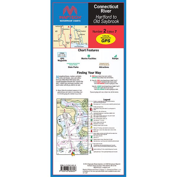 Maptech WPC002 Waterproof Chart - Connecticut River