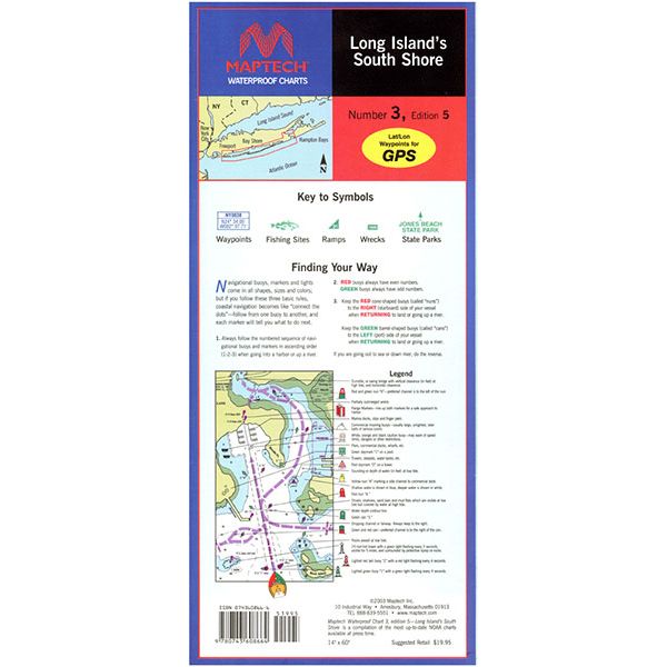 Maptech WPC003 Waterproof Chart - Long Island South Shore