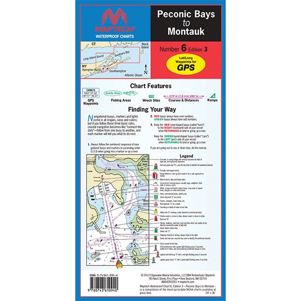 Maptech WPC006 Waterproof Chart - Peconic Bays to Montauk